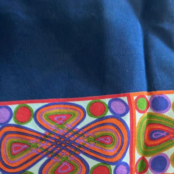 Vintage Bloomingdale’s Scarf Blue Orange Purple Silk Italy - Picture 3 of 8